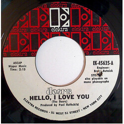 The Doors Hello, I Love You USED VINYL 7INCH 45 RPM SINGLE STYRENE STEREO