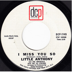 Little Anthony & The Imperials / 101 Strings I Miss You So USED VINYL 7INCH 45 RPM STYRENE