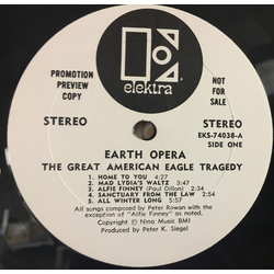 Earth Opera The Great American Eagle Tragedy Vinyl LP USED