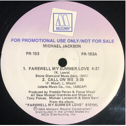 Michael Jackson / The Jackson 5 Farewell My Summer Love / The Jackson 5 Motown Medley USED VINYL 12INCH 33 S RPM PROMO