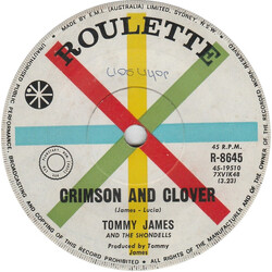Tommy James & The Shondells Crimson And Clover USED VINYL 7INCH 45 RPM SINGLE