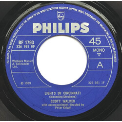 Scott Walker Lights Of Cincinnati USED VINYL 7INCH SINGLE MONO 45 RPM