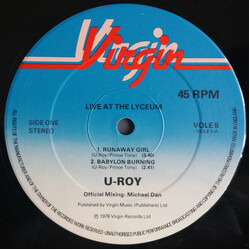 U-Roy Live At The Lyceum USED VINYL 12INCH 45 RPM