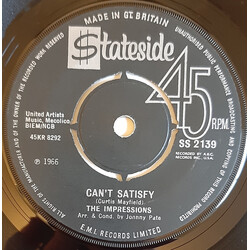 The Impressions Can't Satisfy / You've Been Cheatin' USED VINYL 7INCH 45 RPM SINGLE REPRESS
