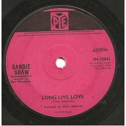 Sandie Shaw Long Live Love USED VINYL 7INCH 45 RPM SINGLE