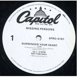 Missing Persons Surrender Your Heart VINYL 12" USED