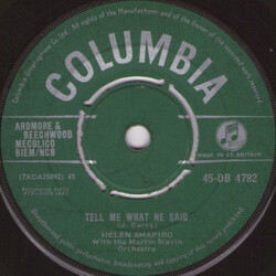 Helen Shapiro / Martin Slavin And His Orchestra Tell Me What He Said USED VINYL 7INCH 45 RPM SINGLE
