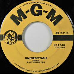The Dick Hyman Trio Unforgettable / Out Of Nowhere USED VINYL 7INCH 45 RPM