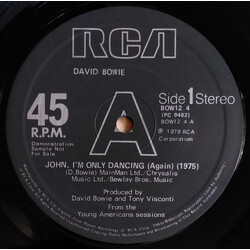 David Bowie John, I'm Only Dancing (Again) (1975) / John, I'm Only Dancing (1972) USED VINYL 12INCH SINGLE PROMO
