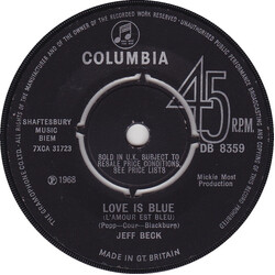 Jeff Beck Love Is Blue (L'amour Est Bleu) USED VINYL 7INCH 45 RPM SINGLE