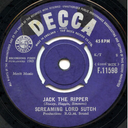 Screaming Lord Sutch Jack The Ripper Vinyl 7" USED