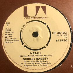 Shirley Bassey Natali USED VINYL 7INCH 45 RPM SINGLE STEREO