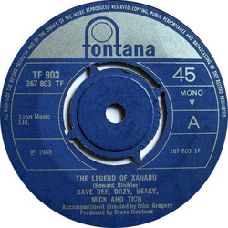 Dave Dee, Dozy, Beaky, Mick & Tich The Legend Of Xanadu USED VINYL 7INCH 45 RPM SINGLE MONO