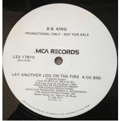 B.B. King Lay Another Log On The Fire Vinyl 12" USED
