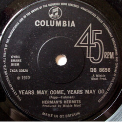 Herman's Hermits Years May Come, Years May Go  VINYL 7" USED
