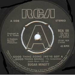 Sugar Minott / Desi Roots Good Thing Going (We've Got A Good Thing Going) / Hung Up USED VINYL 7INCH 45 RPM SINGLE