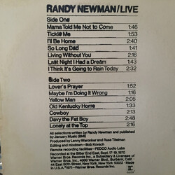 Randy Newman Live Vinyl LP USED