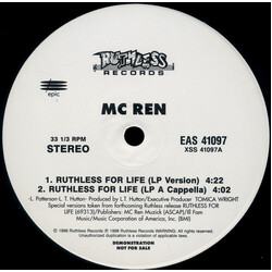 MC Ren Ruthless For Life VINYL 12" USED