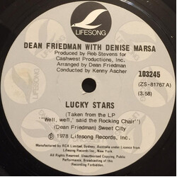 Dean Friedman Lucky Stars USED VINYL 7INCH 45 RPM SINGLE