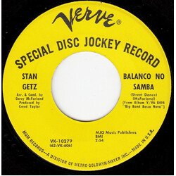 Stan Getz Balanco No Samba / Manha De Carnival USED VINYL 7INCH 45 RPM PROMO