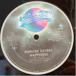 Pointer Sisters Happiness USED VINYL 12INCH PROMO 33 S RPM STEREO MONO