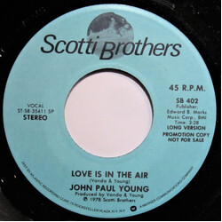 John Paul Young Love Is In The Air USED VINYL 7INCH 45 RPM PROMO