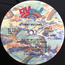 Jimmy Williams All Of My Lovin' USED VINYL 12INCH 33 S RPM SINGLE STEREO