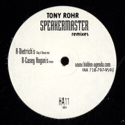 Tony Rohr Speakermaster Remixes USED VINYL 12INCH 45 RPM