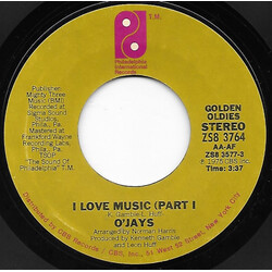 The O'Jays I Love Music (Part 1) / Living For The Weekend USED VINYL 7INCH 45 RPM SINGLE REISSUE STEREO