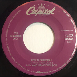 Ann & Nancy Wilson Here Is Christmas USED VINYL 7INCH 45 RPM JUKEBOX