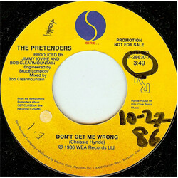The Pretenders Don't Get Me Wrong USED VINYL 7INCH SINGLE PROMO