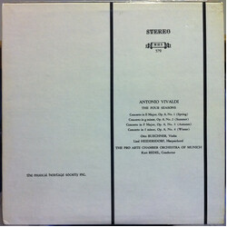 Antonio Vivaldi / Otto Büchner / Liesl Heidersdorf / Orchestre Pro Arte De Munich / Kurt Redel The Four Seasons Vinyl LP USED