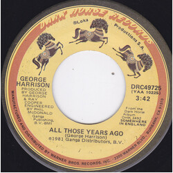 George Harrison All Those Years Ago USED VINYL 7INCH 45 RPM SINGLE