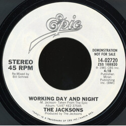 The Jacksons Working Day And Night Vinyl 7" USED