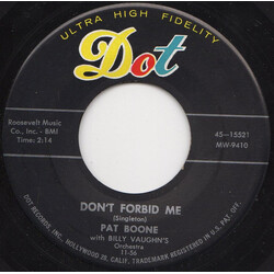 Pat Boone Don't Forbid Me USED VINYL 7INCH SINGLE 45 RPM