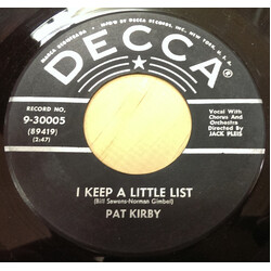 Pat Kirby I Keep A Little List / The Boy With The Greensleeves USED VINYL 7INCH 45 RPM