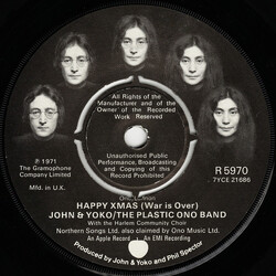 John Lennon & Yoko Ono / The Plastic Ono Band Happy Xmas (War Is Over) USED VINYL 7INCH 45 RPM SINGLE