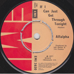Alfalpha If I Can Just Get Through Tonight Vinyl 7" USED
