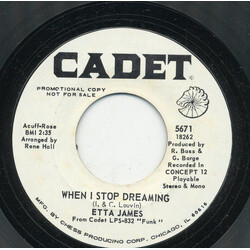 Etta James When I Stop Dreaming / Sound Of Love USED VINYL 7INCH 45 RPM PROMO STYRENE
