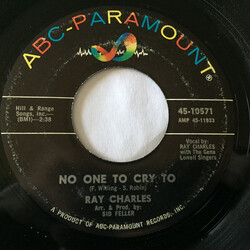 Ray Charles No One To Cry To / A Tear Fell USED VINYL 7INCH 45 RPM