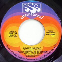 Peggy Scott & Jo Jo Benson Lover's Holiday VINYL 7" USED