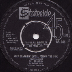 Del Shannon Keep Searchin' (We'll Follow The Sun) USED VINYL 7INCH 45 RPM SINGLE