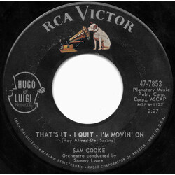 Sam Cooke That's It - I Quit - I'm Movin' On USED VINYL 7INCH 45 RPM