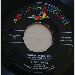 Lloyd Price Where Were You (On Our Wedding Day)? USED VINYL 7INCH 45 RPM SINGLE