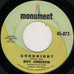 Roy Orbison Goodnight USED VINYL 7INCH 45 RPM SINGLE STYRENE