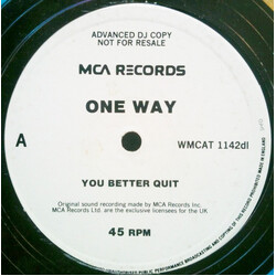 One Way You Better Quit USED VINYL 12INCH 45 RPM SINGLE PROMO