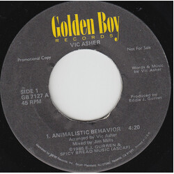 Vic Asher Animalistic Behavior USED VINYL 7INCH 45 RPM PROMO
