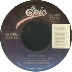 Merle Haggard 5:01 Blues USED VINYL 7INCH 45 RPM STYRENE