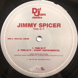 Jimmy Spicer This Is It USED VINYL 12INCH 33 S RPM REISSUE