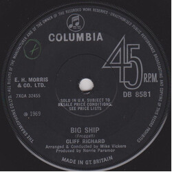Cliff Richard Big Ship USED VINYL 7INCH 45 RPM SINGLE